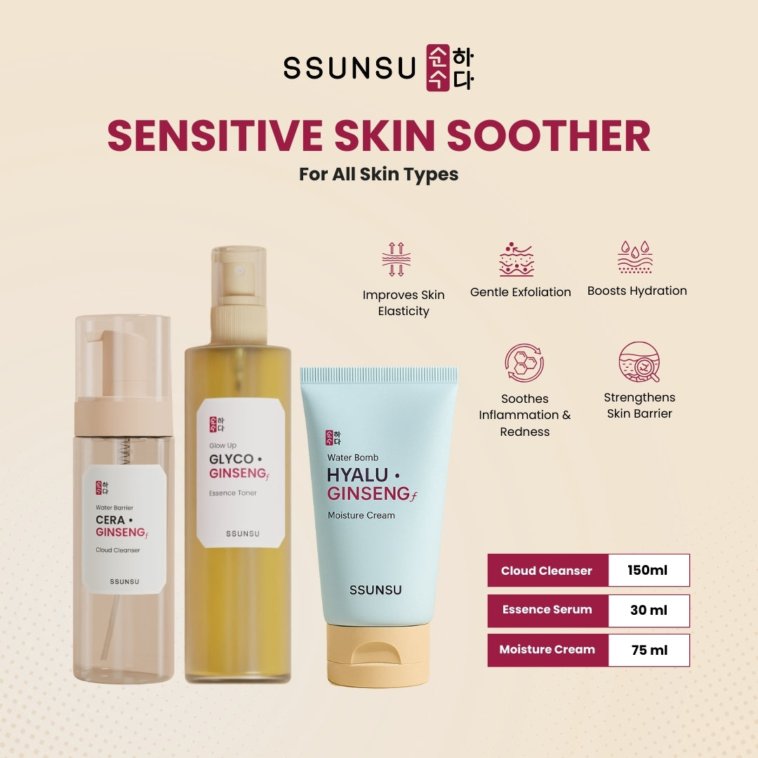 Sensitive Skin Soother – Korean Skincare Combo for Sensitive Skin (3-Step)