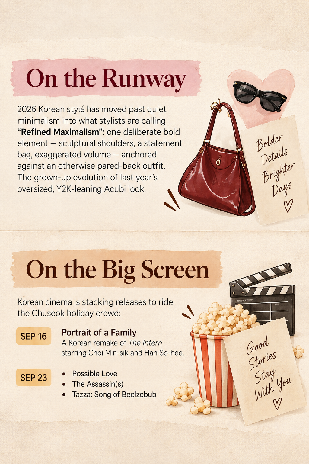 September Korean fashion trends and film releases