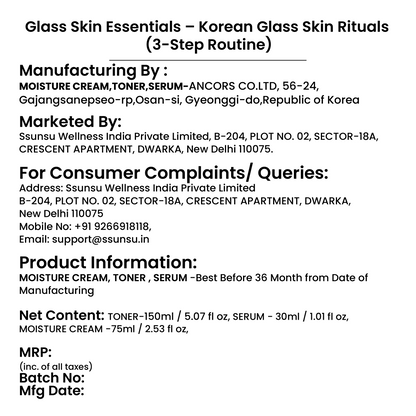Glass Skin Essentials – Korean Glass Skin Rituals (3-Step Routine)