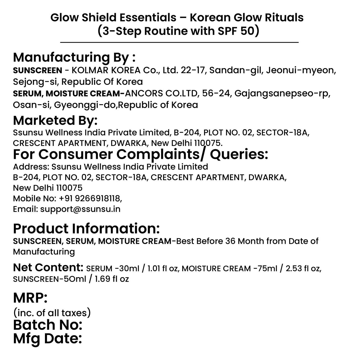Glow Shield Essentials – Korean Glow Rituals (3-Step Routine with SPF 50)