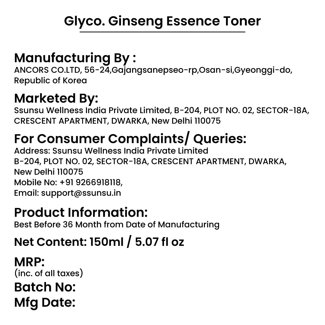 Glyco·Ginseng Essence Toner | Korean Exfoliating Toner – 150ml