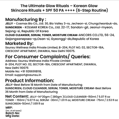 The Ultimate Glow Rituals – Korean Glow Skincare Rituals + SPF 50 PA ++++ (6-Step Routine)